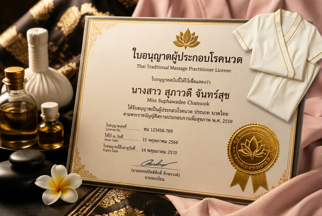 ใบอนุญาตประกอบวิชาชีพการนวดไทย